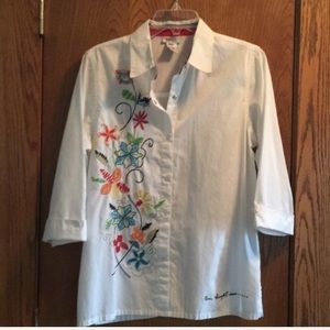 Vintage Graff “One Thought....Can Change the World” blouse coverup